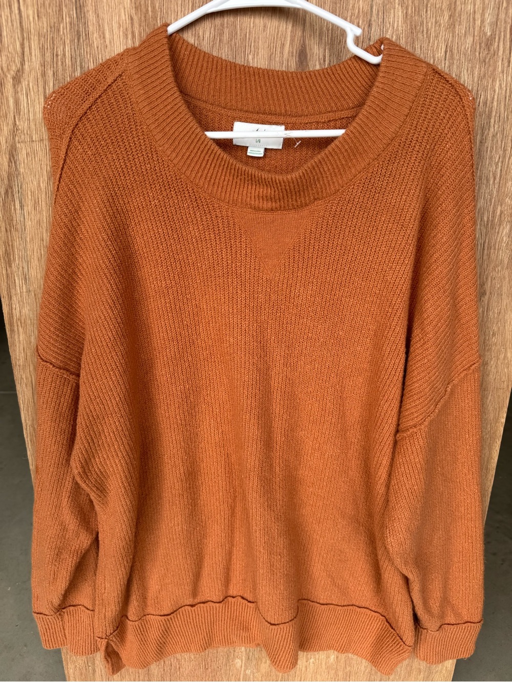 aerie Oversized Crewneck Sweater in Camel Brown